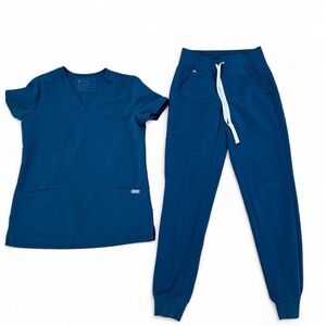 Figs Technical Collection Women's Dark Teal Scrub Set – (Size XXS)